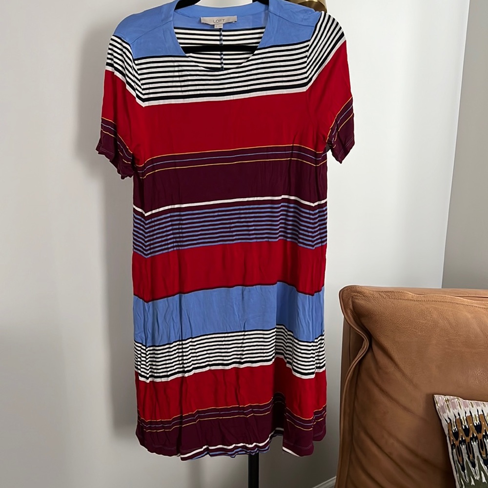T shirt dress striped and colorful